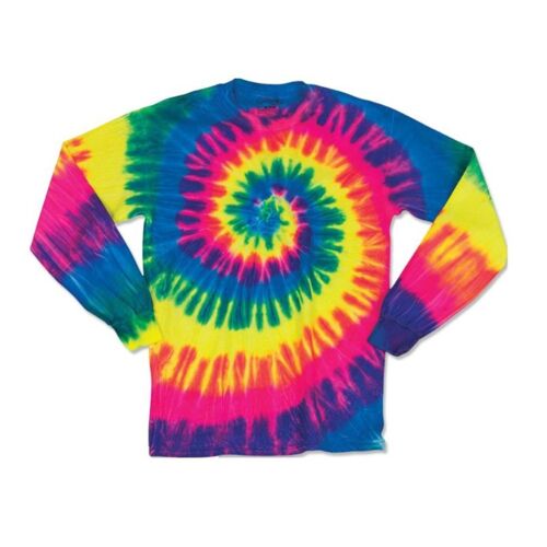 Youth Multi-Color Spiral Tie-Dyed Long Sleeve Thumbnail